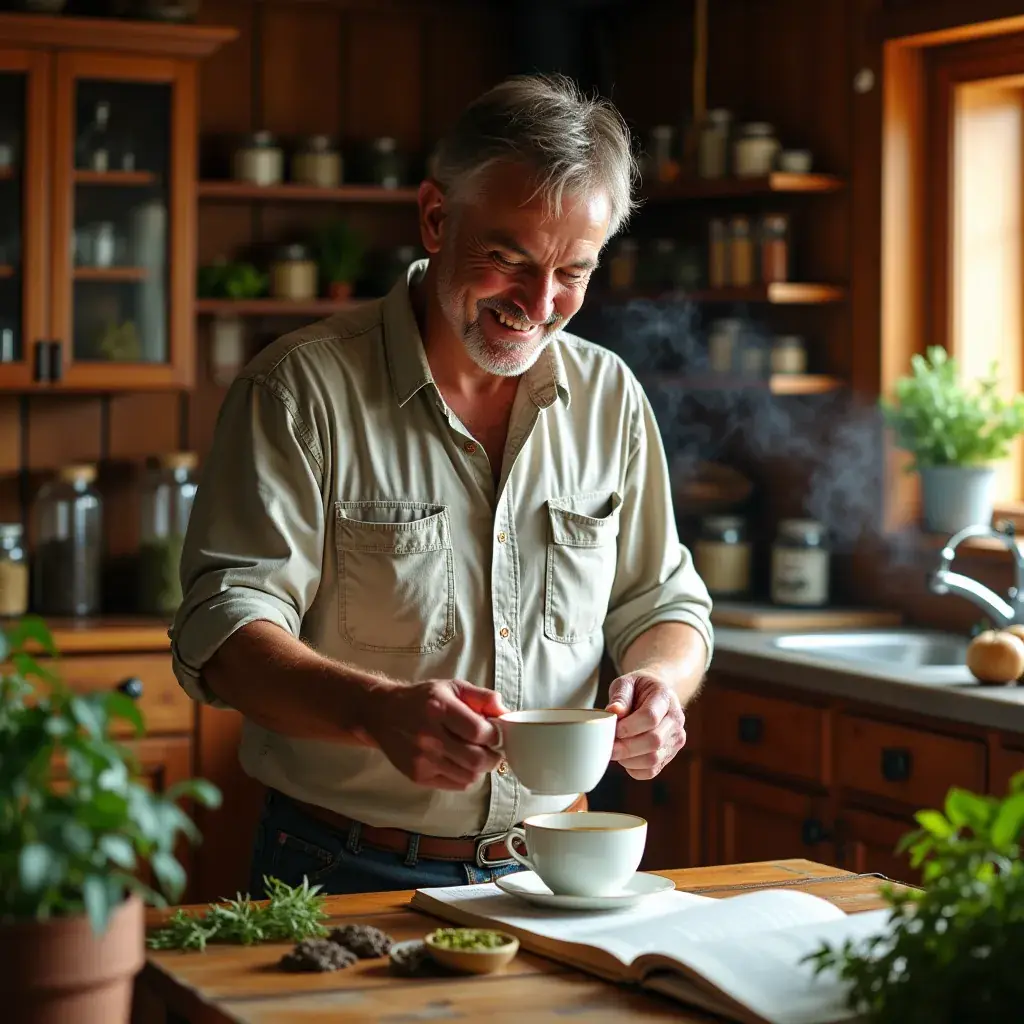 Tradicionális magyar teaélmény egy szép kültéri környezetben.